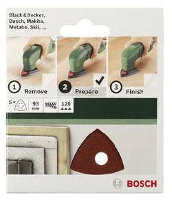 Brusný papír pro delta brusky Bosch Accessories 2609256A53 na suchý zip, s otvory, Zrnitost 240, 5 ks