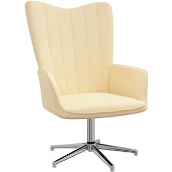 Relaxační židle krémově bílá samet, 327730 (327730)