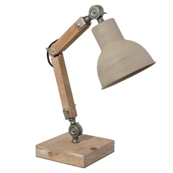 Dřevěná stolní lampa Elayne – 15*15*47 cm E27/max 1*60W 6LMP494