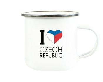 Plechový hrnek I love Czech republic