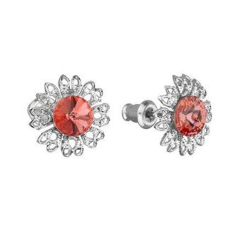 Náušnice bižuterie se Swarovski krystaly oranžová kytička 51042.3 padparadcha, padparadscha