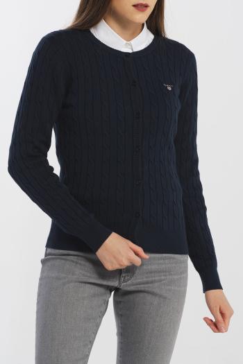 SVETR GANT STRETCH COTTON CABLE CARDIGAN modrá XS