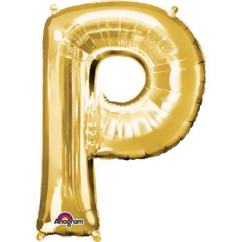Amscan Mini fóliový balónek písmeno P 33 cm zlatý