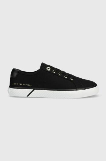 Tenisky Tommy Hilfiger LACE UP VULC SNEAKER BL dámské, černá barva, FW0FW07248