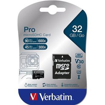 Verbatim MicroSDHC 32GB Pro + SD adaptér (47041)