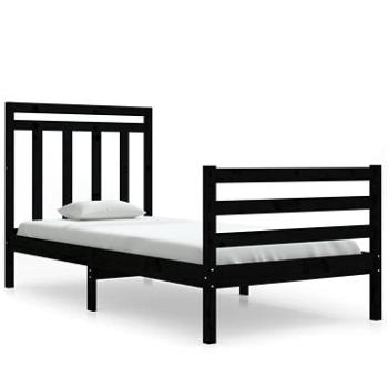 Rám postele černý masivní dřevo 90 × 200 cm, 3105304 (3105304)