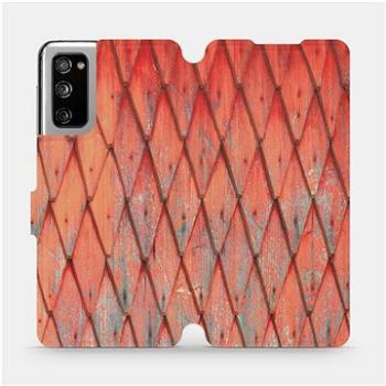 Flipové pouzdro na mobil Samsung Galaxy S20 FE - MK01S Oranžový vzor dřeva (5903516467174)