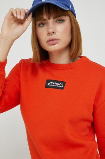 Mikina Kangol dámská, oranžová barva, s aplikací