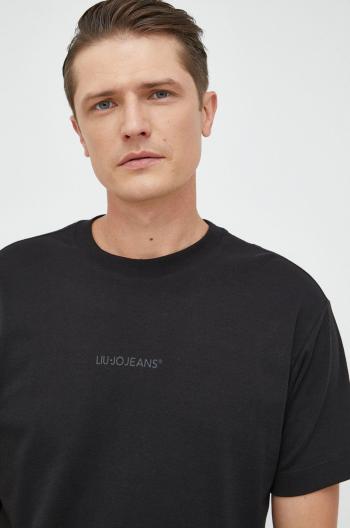 Bavlněné tričko Liu Jo černá barva, s potiskem