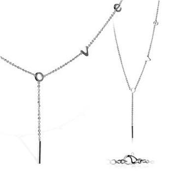 Šperky4U Dámský ocelový náhrdelník L O V E - OPD0084-ST