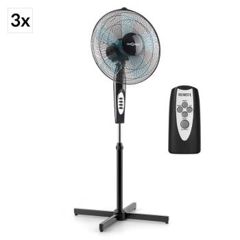 OneConcept Black Blizzard 2G RC, černý, stojící ventilátor, sada 3 ks, 41 cm (16 ''), 50 W