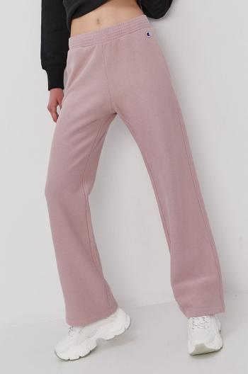 Kalhoty Champion 113370 dámské, růžová barva, hladké