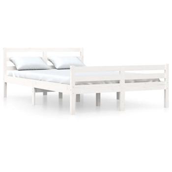 Rám postele bílý masivní dřevo 135 × 190 cm Double, 814795 (814795)