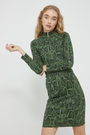 Šaty HUGO zelená barva, mini