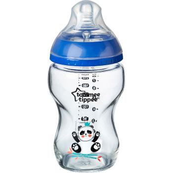 Tommee Tippee Kojenecká láhev C2N 250ml skleněná potisk Blue