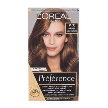 L'Oréal Paris Préférence 60 ml barva na vlasy pro ženy poškozená krabička 5,3 Virginia na barvené vlasy