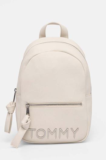 Batoh Tommy Jeans dámský, béžová barva, malý, hladký, AW0AW16261