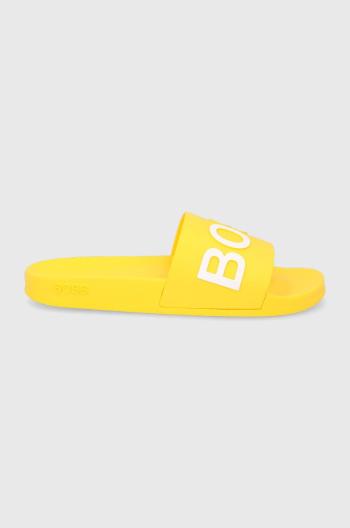 Pantofle Boss pánské, žlutá barva