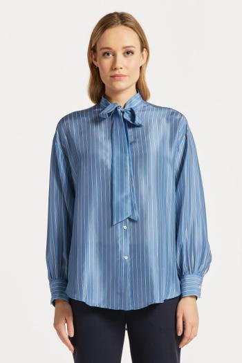 KOŠILE GANT SILK STRIPE BOW BLOUSE modrá 38