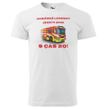 Tričko Hasičské legendy – CAS 20 (pánské) (Velikost: 5XL, Barva trička: Bílá)