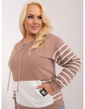 Dámská halenka plus size se zavazováním tmavě béžová  