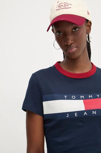 Bavlněné tričko Tommy Jeans tmavomodrá barva, DW0DW19044