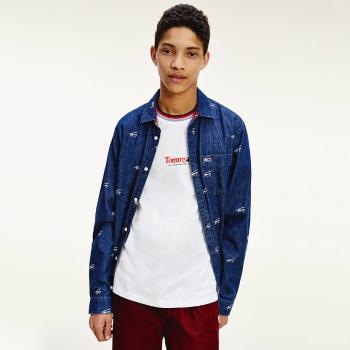 Tommy Jeans pánská modrá košile Critter Print - M (1BK)