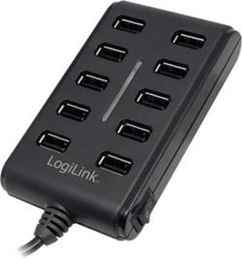 USB 2.0 hub LogiLink, 10-portový, spínač/vypínač