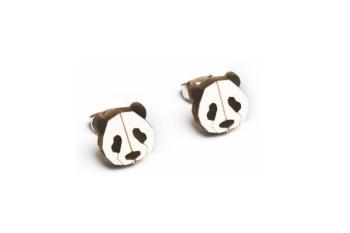 Dřevěné náušnice Panda Earrings s možností výměny či vrácení do 30 dnů