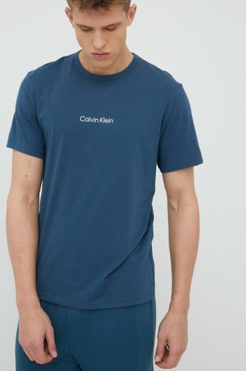 Pyžamové tričko Calvin Klein Underwear tyrkysová barva, s potiskem