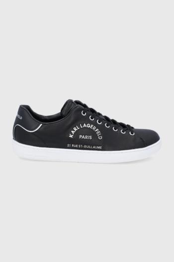 Kožené boty Karl Lagerfeld Kourt II černá barva