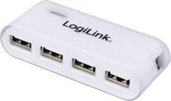 USB 2.0 hub s adaptérem LogiLink, 4-portový, bílý