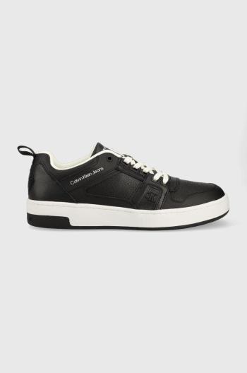 Kožené sneakers boty Calvin Klein Jeans YM0YM00575 BASKET CUPSOLE R LTH-TPU INSERT černá barva