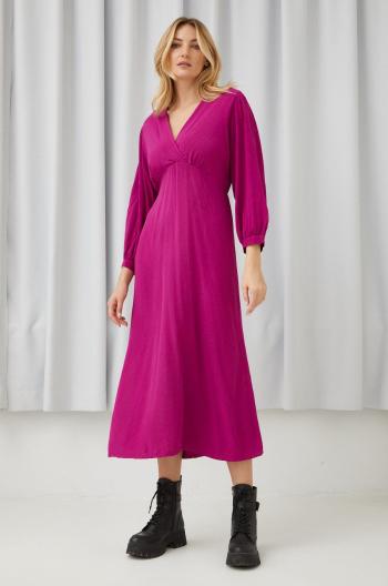 Šaty Answear Lab fialová barva, maxi