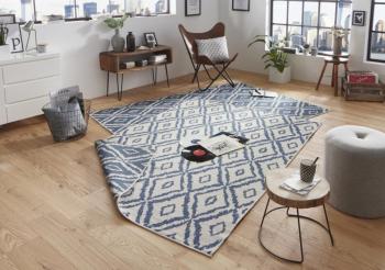 NORTHRUGS - Hanse Home koberce  120x170 cm Kusový koberec Twin-Wendeteppiche 103137 blau creme - 120x170 cm Modrá