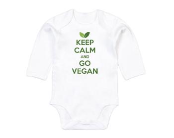 Dětské body dlouhý rukáv BIO Keep calm and Go Vegan