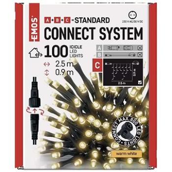 EMOS Standard LED spojovací vánoční řetěz – rampouchy, 2,5 m, venkovní, teplá bílá (D1CW01)