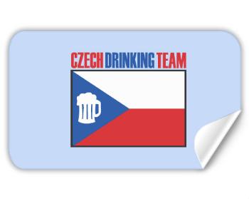 Samolepky obdelník - 5 kusů Czech drinking team
