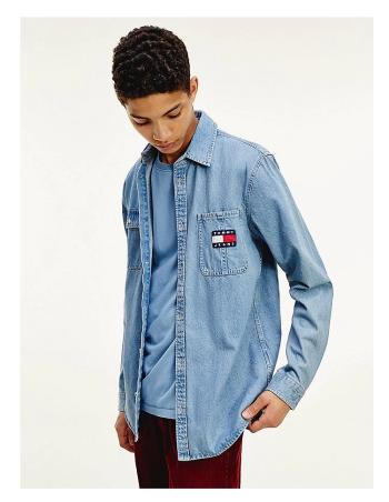 Tommy Hilfiger Tommy Jeans pánská modrá denim košile TJM DENIM BADGE SHIRT