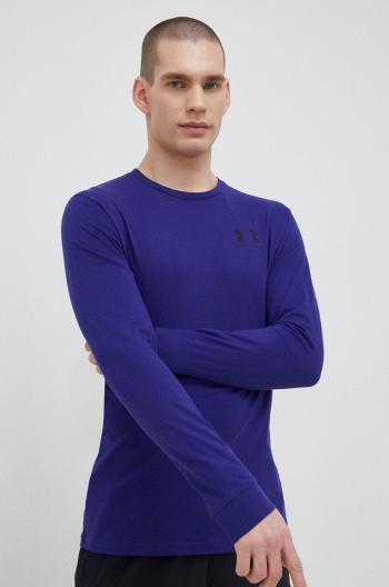 Tričko s dlouhým rukávem Under Armour fialová barva, s potiskem, 1329585