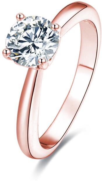 Beneto Růžově pozlacený stříbrný prsten s krystaly AGG201 50 mm
