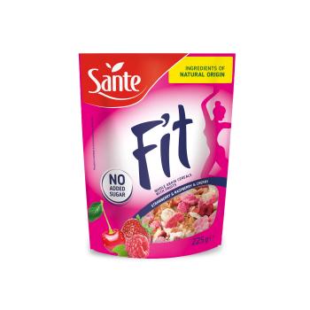 Fit Snídaňové cereálie 8 x 225 g jahoda, malina a třešeň - Sante