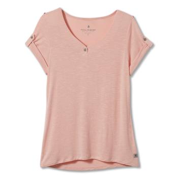 dámské triko krátký rukáv ROYAL ROBBINS Wmns Noe Henley S/S, Evening Sand velikost: S