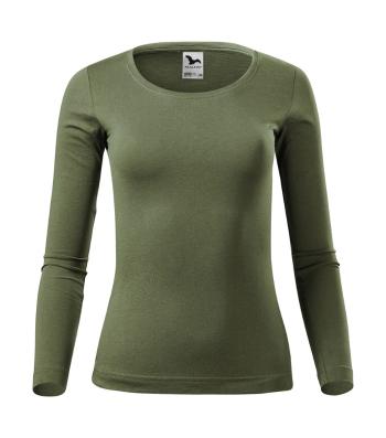 MALFINI Dámské tričko s dlouhým rukávem Fit-T Long Sleeve - Khaki | XL