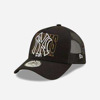 New Era New York Yankees Logo Black A-Frame Trucker Cap 60240544