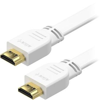 AlzaPower Flat HDMI 1.4 High Speed 4K 1.5m bílý (APW-CBHD14F015W)