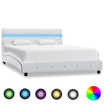 Rám postele s LED světlem bílý umělá kůže 160x200 cm (280330)