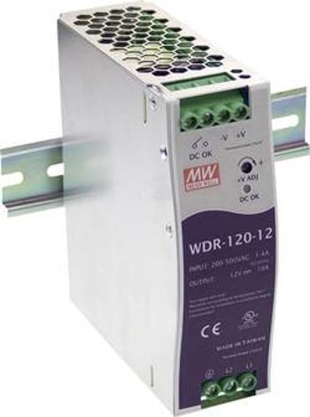 Síťový zdroj na DIN lištu Mean Well WDR-120-24, 1 x, 24 V/DC, 5 A, 120 W