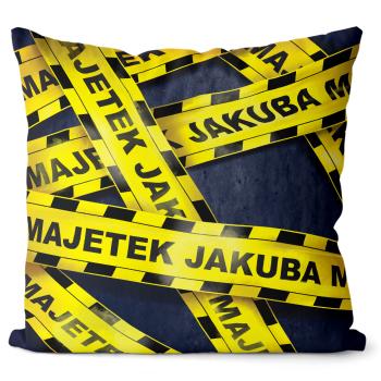 Polštář Majetek + jméno - mužská jména (Velikost: 55 x 55 cm, Jméno: Jakub)