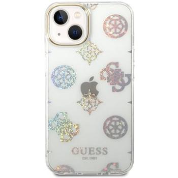 Guess PC/TPU Peony Glitter Zadní kryt pro iPhone 14 White (GUHCP14SHTPPTH)